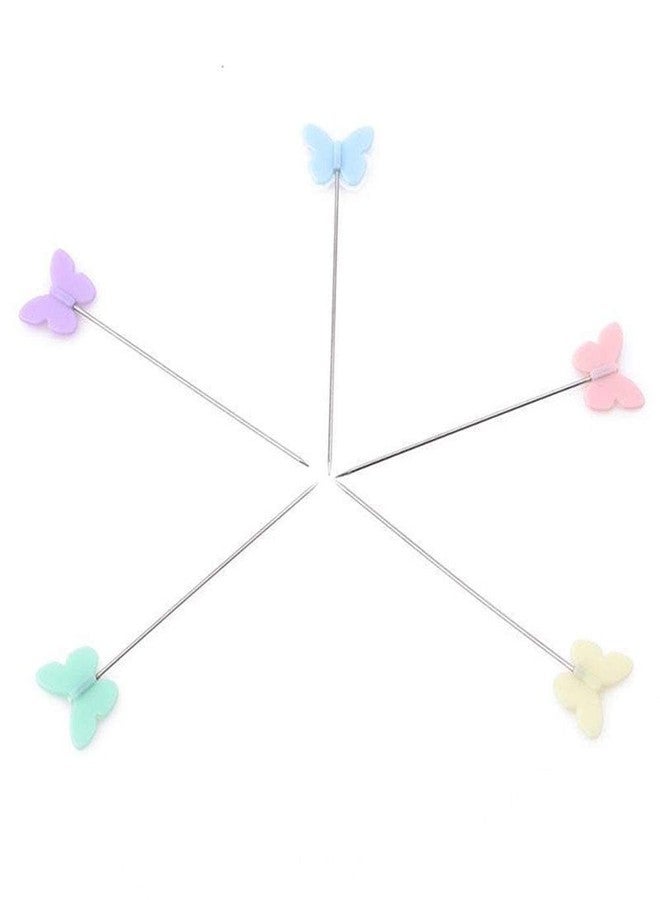 Gemsy Butterfly Head Dressmaking Sewing Pins | Fashion Essentials Stainless Steel Craft DIY Garment Rust-Resistant Tailoring Tools Sewing Accessories | Crafting Materials Fabric Needles - Image 2